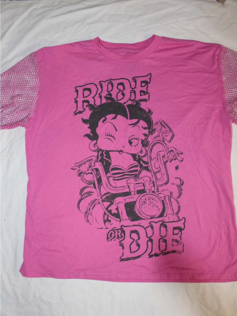 Pink 'Ride or Die' Graphic Tee Shirt